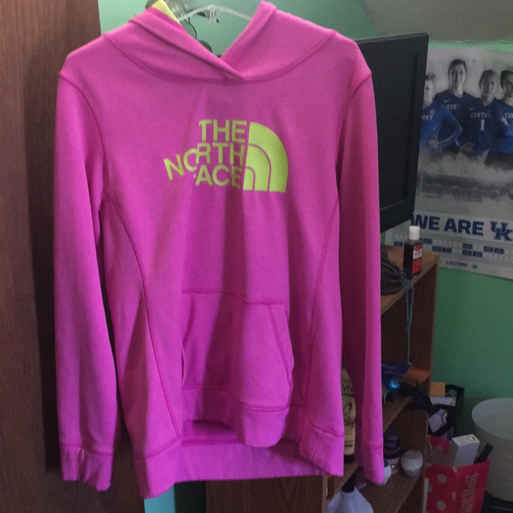 Pink north face sweatshirt